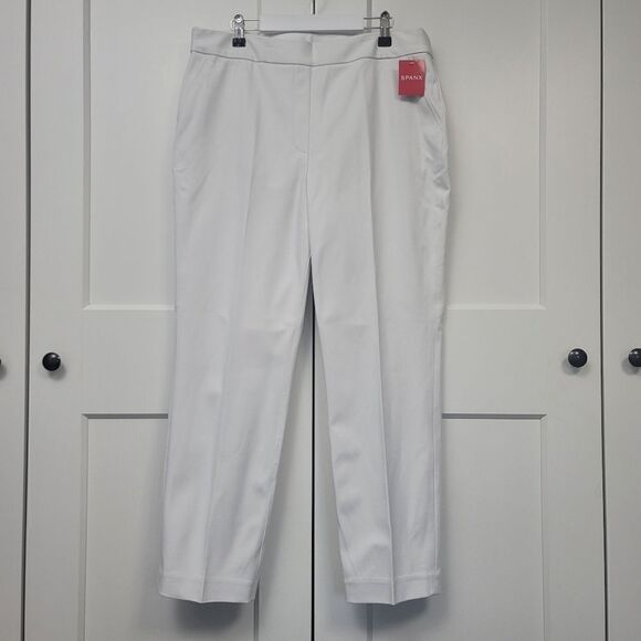 Spanx slim straight pants in classic white, xl - Picture 3 of 9